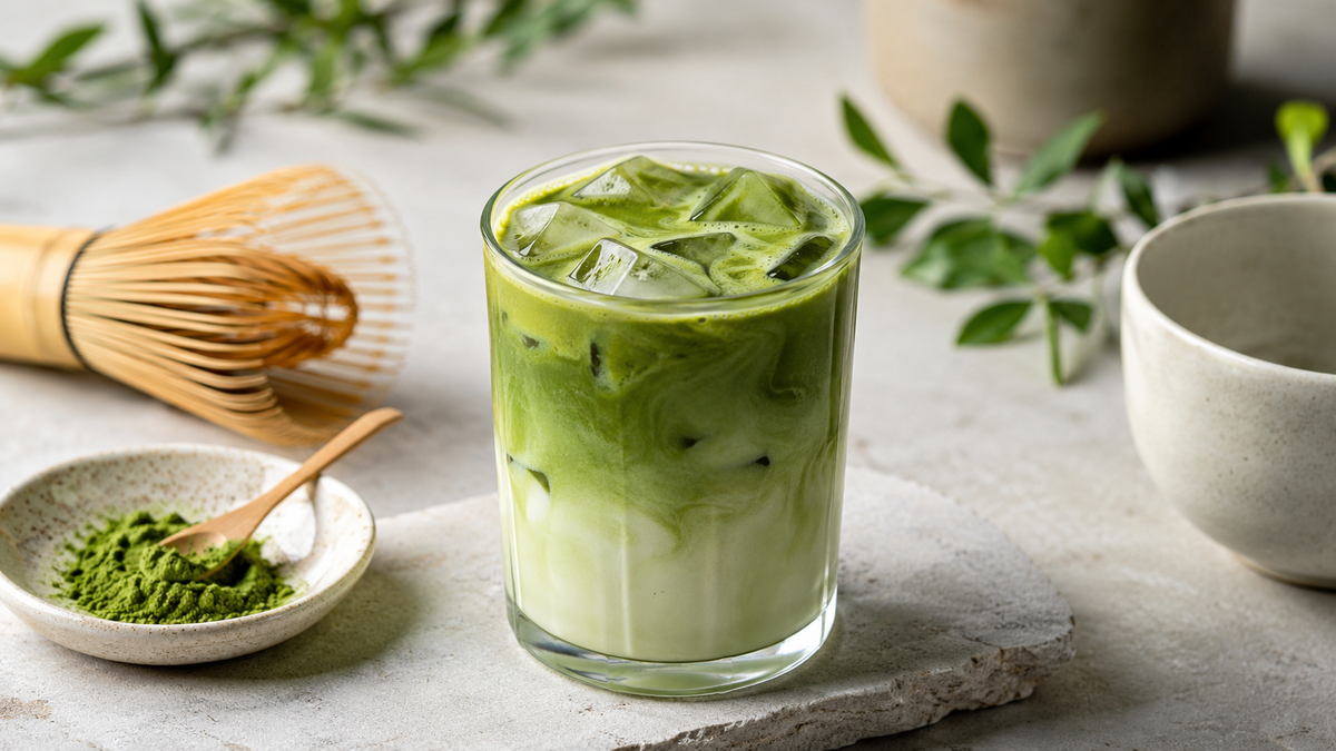 Matcha latte glacé : la recette signature AOMUNE