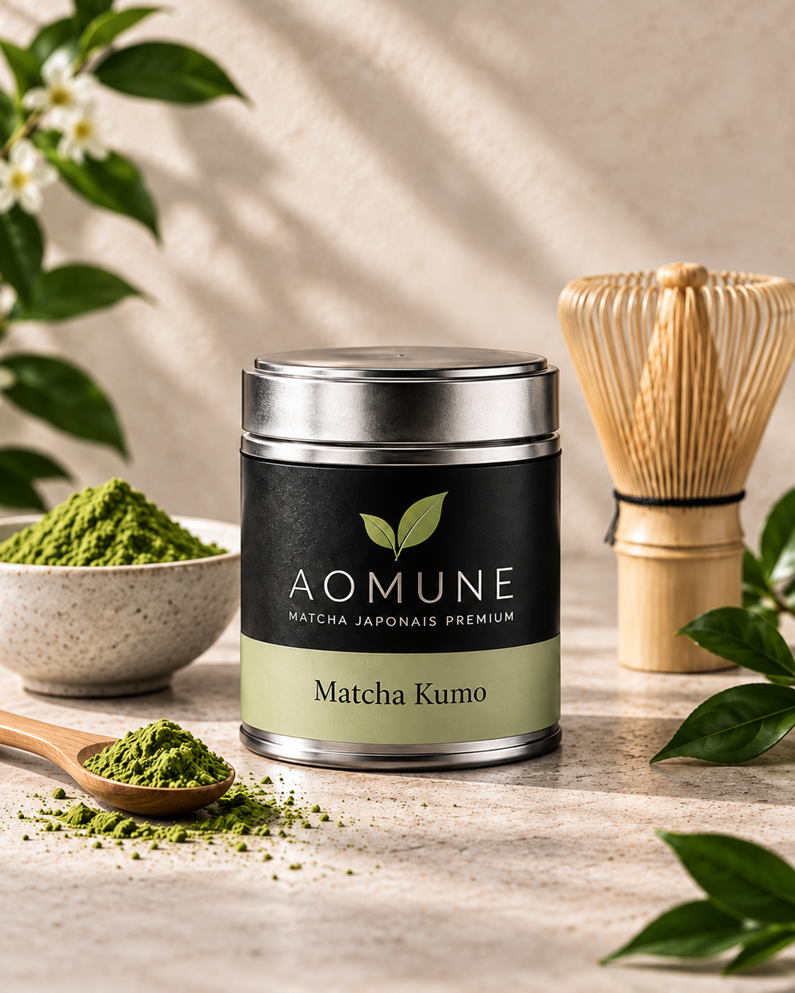 Matcha Kumo AOMUNE - visuel premium harmonisé