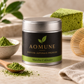 Matcha Culinaire AOMUNE — boîte 30 g, visuel premium